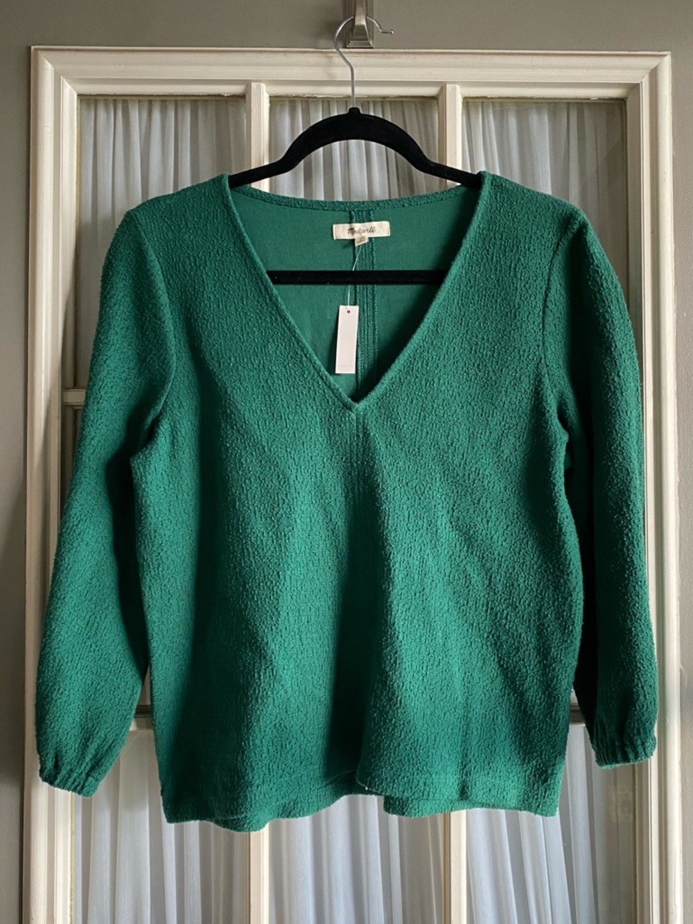 Madewell Emerald Green V-Neck Top